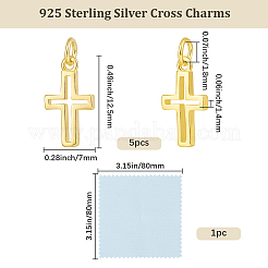 5 pieza 925 dijes de cruz de plata esterlina&nbsp;STER-BBC0009-96