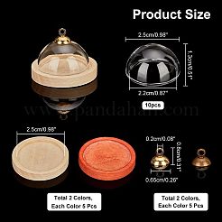 10 mini copertura a cupola in vetro per cloche&nbsp;DJEW-NB0001-24A