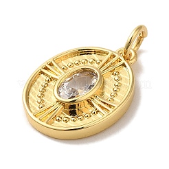 Pendentif en zircone cubique micro pavé de laiton placage en rack&nbsp;KK-U027-37G