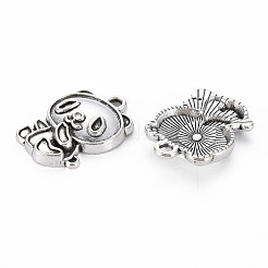 Supports de pendentif d'émail en alliage de style tibétain&nbsp;TIBEP-N010-022AS-RS