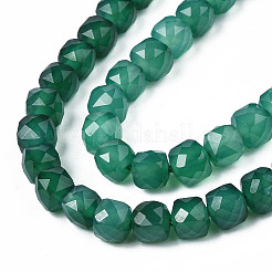 Natürliche grüne Onyx Achat Perlen Stränge&nbsp;X-G-S359-375B