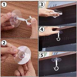3 Paar Deckenhaken aus PVC und Eisen&nbsp;AJEW-GF0012-97A