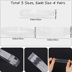 12 Paar transparente TPU-Schnürsenkel in 3 Stilen für hochhackige Schuhe&nbsp;FIND-CP0001-95