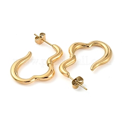 Orecchini a bottone twist in acciaio inossidabile 304 con placcatura ionica (ip)&nbsp;EJEW-A104-10G