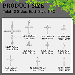 10 pièce 10 styles de breloques en laiton micro pavées en zircone cubique&nbsp;KK-GA0002-21P