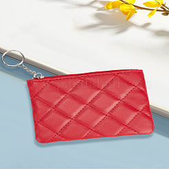 2 pochette zippée en cuir PU à motif losange&nbsp;ABAG-LP0001-82C