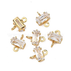 Shegrace Messing-Verbinder-Anhänger mit rechteckigem Zirkonia-Pavé&nbsp;XGRQ2O372-438A-G