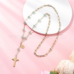 Colliers de chapelet ronds en aventurine verte naturelle&nbsp;NJEW-JN05574-03