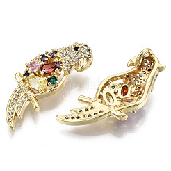 Micro pavé di ottone cavo ciondoli colorati in zirconi&nbsp;ZIRC-S067-086-NF