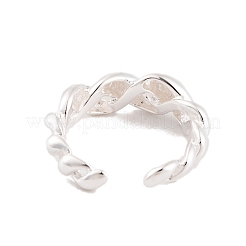 925 offener Manschettenring aus Sterlingsilber für Damen und Herren&nbsp;RJEW-P105-02S