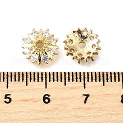 Flache runde messing micro pave zirkonia spacer perlen&nbsp;KK-L230-10G