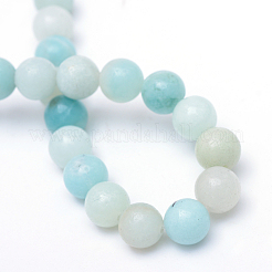 Runden natürliche Klasse a amazonite Perlenstränge&nbsp;X-G-R345-6mm-16