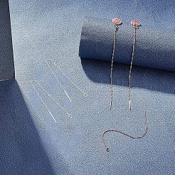 9 Paar Ohrstecker aus Messing in 3 Farben&nbsp;KK-UN0001-06