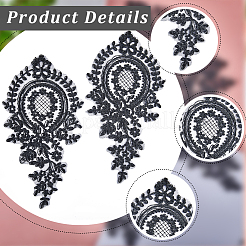 Blumen-Spitzenapplikationen aus Polyester-Stickerei&nbsp;DIY-WH0409-61