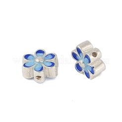 Rhodinierte 925 Sterling Silber Emaille Perlen&nbsp;STER-P060-05P