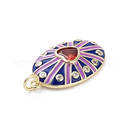 Placage de crémaillère en laiton micro pavé pendentifs en zircone cubique claire&nbsp;KK-H474-23G-03