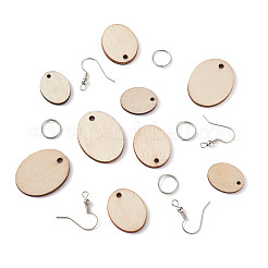 DIY-Sets zur Herstellung unfertiger Ohrringe aus Holzanhängern&nbsp;DIY-YS0001-17