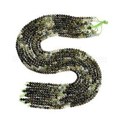 Brins de perles de tourmaline verte naturelle&nbsp;G-G302-A01-4mm