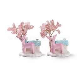 Décoration d'affichage d'arbre de pierres précieuses naturelles&nbsp;DJEW-G030-01RG