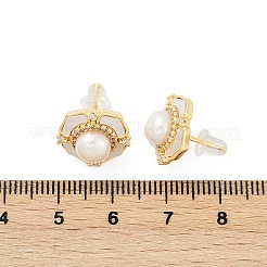 Ohrstecker aus Messing mit klarem Zirkonia in Blumenform&nbsp;KK-D301-11G
