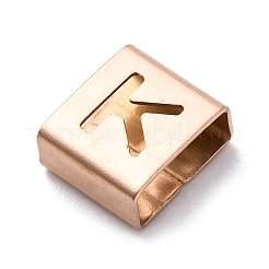 Placcatura ionica (ip) 304 acciaio inossidabile quadrato charms scorrevoli&nbsp;STAS-L132-17K-RG