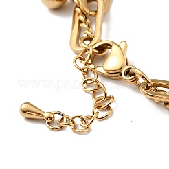 Pulsera de varias vueltas con dije de bola redonda y corazón de resina&nbsp;BJEW-G639-28G