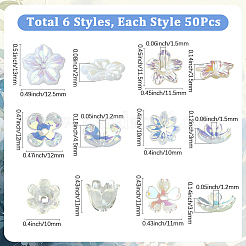 300 pièce 6 styles de perles d'imitation en plastique ABS et de capuchons de perles en acrylique&nbsp;OACR-SC0002-35