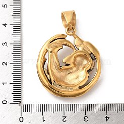 Pendentifs en strass de style tibétain en acier inoxydable 316L&nbsp;STAS-D096-01B-AG