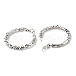 Boucles d'oreilles créoles en perles de laiton plaqué en rack pour femmes&nbsp;EJEW-D059-10P