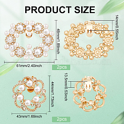 4 Stück 2 Stile Blume/Oval Legierung Strass abnehmbare Schuhschnalle Clips&nbsp;FIND-FG0003-15