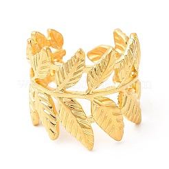 Bague de manchette ouverte en acier inoxydable 201 avec placage ionique (IP)&nbsp;RJEW-E063-53G