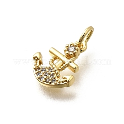 Breloques en laiton avec zircone cubique de micro pave&nbsp;KK-P295-41G