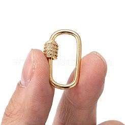 Messing Micro Pave klare Zirkonia Schraube Karabiner Schloss Charms&nbsp;X-ZIRC-T010-10G