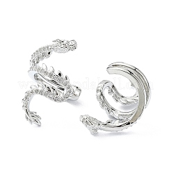 Gestellplattierter Manschettenohrring aus Messing mit Mikropavé-Kubikzirkonia&nbsp;EJEW-C086-16P