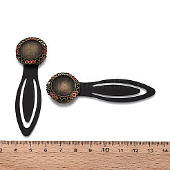 Fassungen für Lesezeichen-Cabochons aus Legierung und Eisen&nbsp;PALLOY-N184-04AB