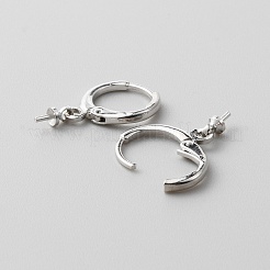 Fornituras del pendiente de aro huggie de latón&nbsp;KK-WH0079-22P