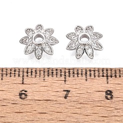 Capuchons de perles en zircone cubique transparent micro pave en laiton&nbsp;KK-Q071-06P-02