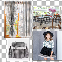 Plissee-Spitzenband aus Polyester im Tartan-Muster&nbsp;OCOR-WH0100-23