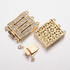 Fermoirs de boîte en laiton avec zircone&nbsp;ZIRC-O020-06G-NR