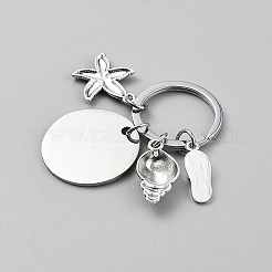 Stile hawaiano 201 fermagli portachiavi in acciaio inossidabile&nbsp;STAS-WH0075-01P