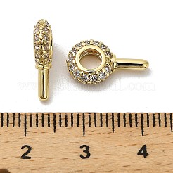 Gancio pendente ovale in ottone placcato con micro pavé di zirconi cubici&nbsp;KK-S397-08A