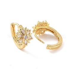 Orecchini a cerchio con fiocco di neve in zirconi chiari&nbsp;EJEW-F298-19G