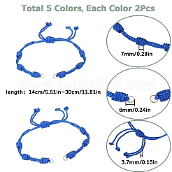 10 Stück 5 Farben verstellbare geflochtene Nylonschnur Gliederarmbandherstellung&nbsp;AJEW-SC0002-18