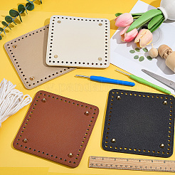 4 stücke 4 farben platz pu leahter stricken häkeln taschen boden&nbsp;AJEW-CL0001-75