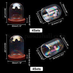 8 ensemble de 2 couvercles de dôme en verre irisé de style&nbsp;DJEW-PH0001-25