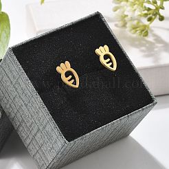 Pendientes de botón de acero inoxidable 304&nbsp;EJEW-I317-01G