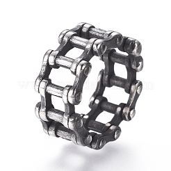 Bagues à large bande en acier inoxydable 304 de style steampunk&nbsp;RJEW-D073-01D-AS