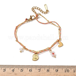 Pulseras con dijes de cadena de eslabones de barra de acero inoxidable 304&nbsp;LS-BJEW-A053-02G