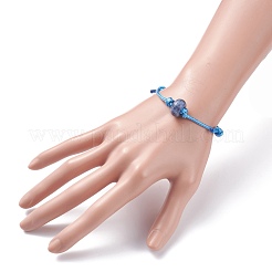 Bracciale in corda di sodalite naturale con perline&nbsp;BJEW-JB07686-01
