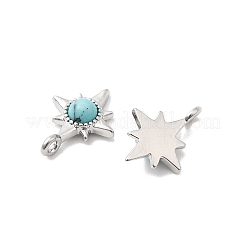 Dijes de estrella de turquesa sintética con engastes de latón&nbsp;KK-A277-05P